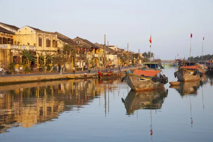 Framed Print : Vietnam, Hoi An, Town Skyline and Hoai River River Framed Print : Vietnam, Hoi An, Town Skyline and Hoai River River