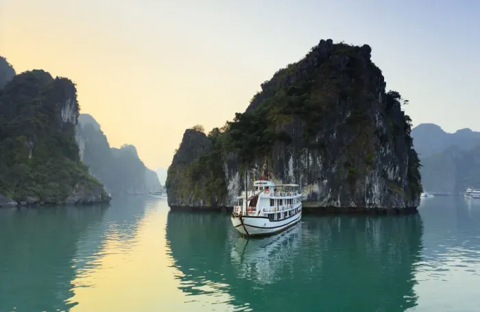 Framed Print : Vietnam, Quang Ninh province, Halong Bay, tourist houseboats on Halong Bay Framed Print : Vietnam, Quang Ninh province, Halong Bay, tourist houseboats on Halong Bay