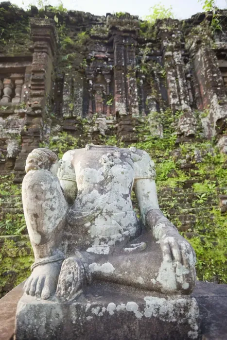 Framed Print : Vietnam, My Son, Cham Ruins, Headless Buddha Statue