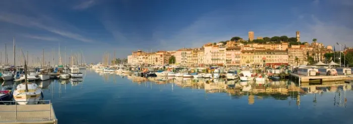 Framed Print : Vieux Port (Old Harbour) and old quarter of Le Suquet Framed Print : Vieux Port (Old Harbour) and old quarter of Le Suquet