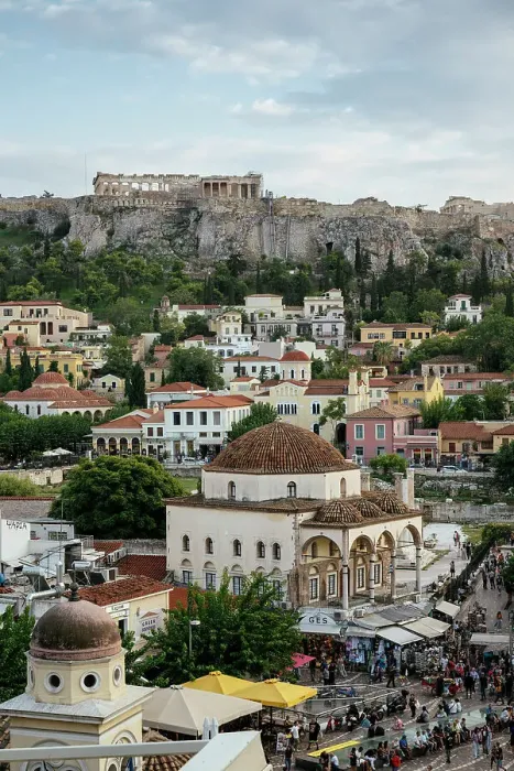 Framed Print : View of The Acropolis from Monastiraki Square, Athens, Attica, Greece Framed Print : View of The Acropolis from Monastiraki Square, Athens, Attica, Greece