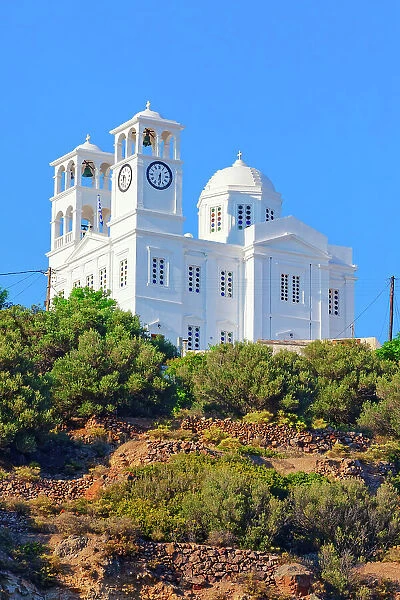 View of Agios Nikolaos church in Tripiti village, Milos Island, Cyclades Islands, Greece