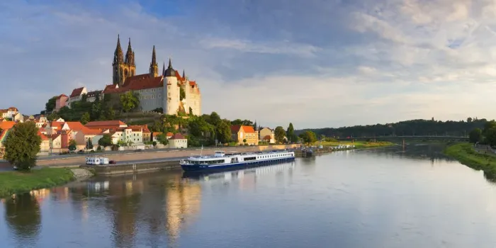 Framed Print : View of Albrechstburg and River Elbe, Meissen, Saxony, Germany Framed Print : View of Albrechstburg and River Elbe, Meissen, Saxony, Germany