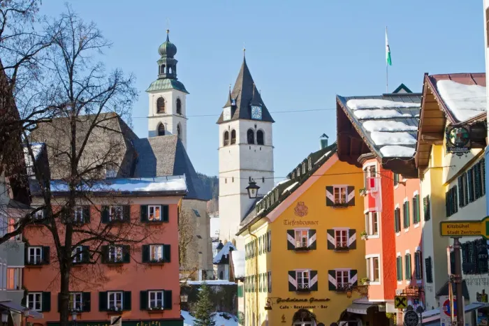 Framed Print : View of the alpin town of Kitzbuhel, Austria Framed Print : View of the alpin town of Kitzbuhel, Austria