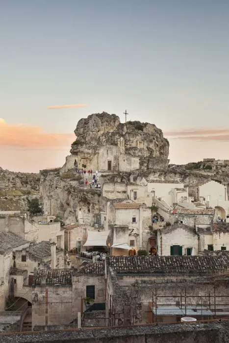 Framed Print : View of the ancient town and historical center called Sassi perched on rocks on top of hill Framed Print : View of the ancient town and historical center called Sassi perched on rocks on top of hill