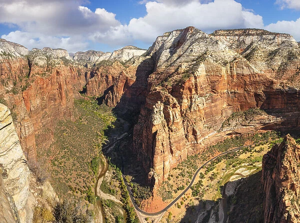 View from Angels Landing on Zion Canyon, Zion National Park, Colorado Plateau, Utah, USA