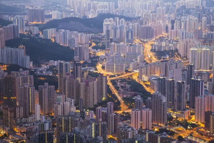 Framed Print : View of apartment blocks, Kowloon, Hong Kong Framed Print : View of apartment blocks, Kowloon, Hong Kong