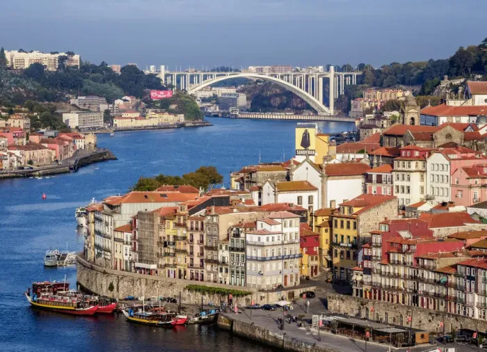 Framed Print : View towards Arrabida Bridge, Porto, Portugal Framed Print : View towards Arrabida Bridge, Porto, Portugal