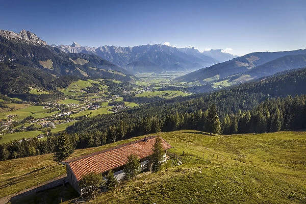 View from the Asitzkopf to the Leogang Valley, Salzburger Land, Austria