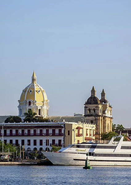 View over Bahia de las Animas towards San Pedro Claver Church, Cartagena, Bolivar