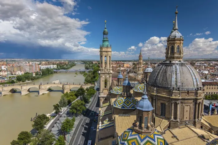 Framed Print : Top view of Basilica de Nuestra Senora del Pilar church and city skyline, Zaragoza Framed Print : Top view of Basilica de Nuestra Senora del Pilar church and city skyline, Zaragoza