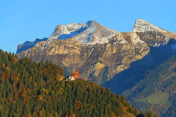 View from Beatenberg to Harder Kulm, Berner Oberland, Switzerland