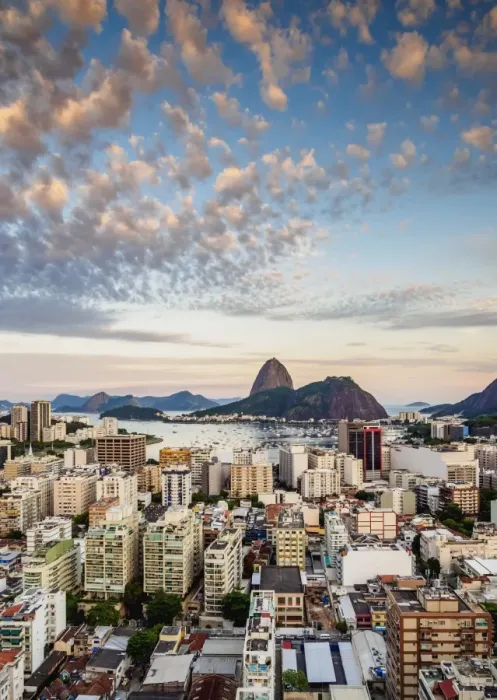 Framed Print : View over Botafogo towards the Sugarloaf Mountain at sunset, Rio de Janeiro, Brazil Framed Print : View over Botafogo towards the Sugarloaf Mountain at sunset, Rio de Janeiro, Brazil