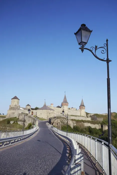 Framed Print : View of bridge across to Old Castle, Kamyanets-Podilsky, Podillya, Ukraine Framed Print : View of bridge across to Old Castle, Kamyanets-Podilsky, Podillya, Ukraine