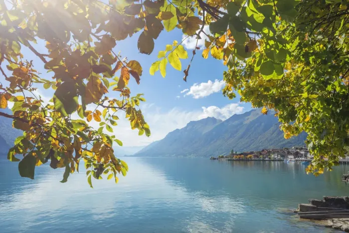Framed Print : View at Brienz with Lake Brienz, Berner Oberland, Switzerland Framed Print : View at Brienz with Lake Brienz, Berner Oberland, Switzerland