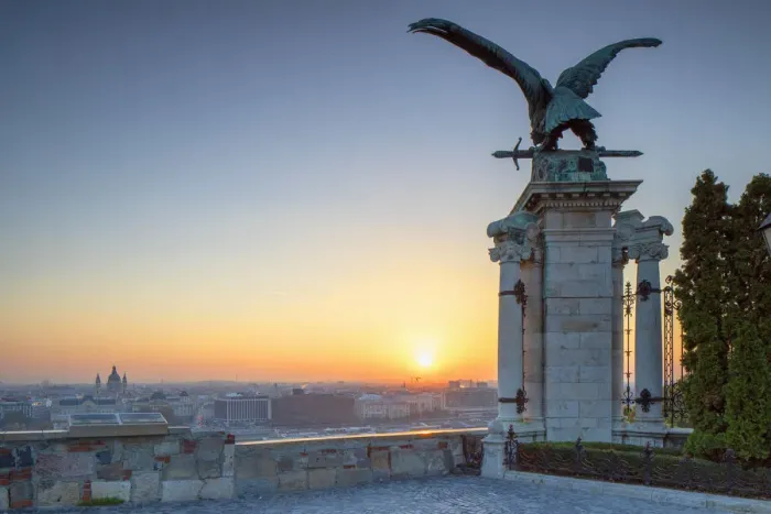 Framed Print : View of Budapest from Buda Castle at sunrise, Budapest, Hungary Framed Print : View of Budapest from Buda Castle at sunrise, Budapest, Hungary