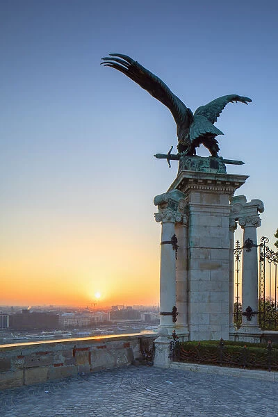 View of Budapest from Buda Castle at sunrise, Budapest, Hungary