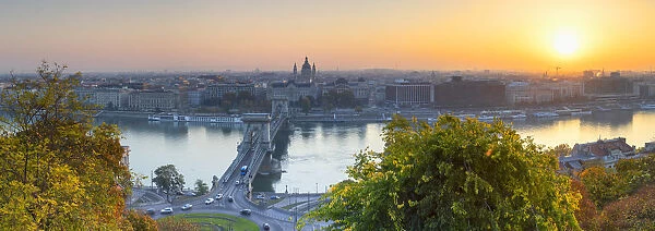 View of Budapest at sunrise, Budapest, Hungary