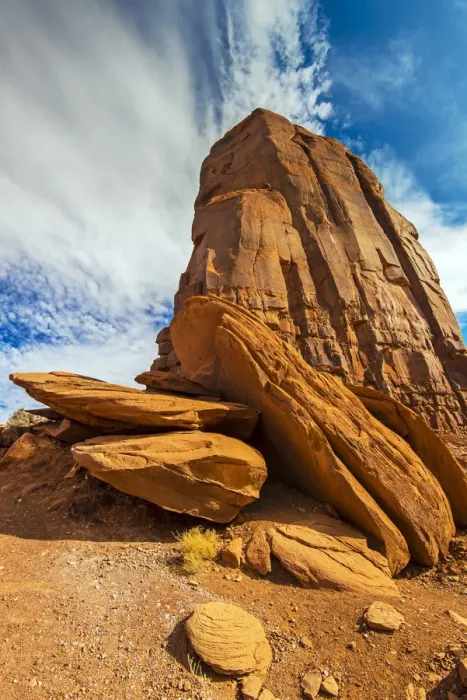 Framed Print : Bottom view of a butte mountain, Monument Valley Navajo Tribal Park, Arizona, USA