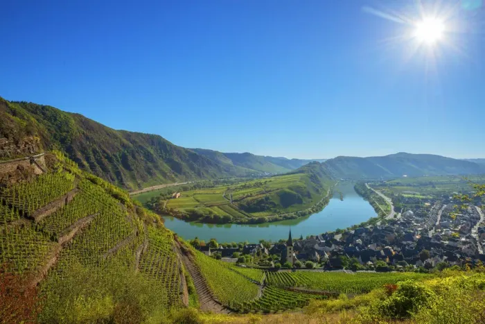 Framed Print : View from Calmont, Bremm, Mosel valley, Rhineland-Palatinate, Germany Framed Print : View from Calmont, Bremm, Mosel valley, Rhineland-Palatinate, Germany