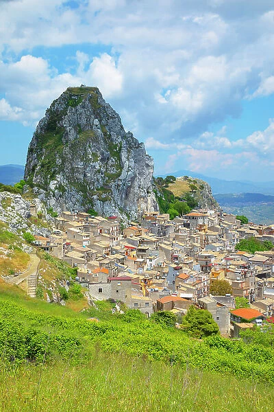 View of Caltabellotta village, Caltabellotta, Agrigento district, Sicily, Italy