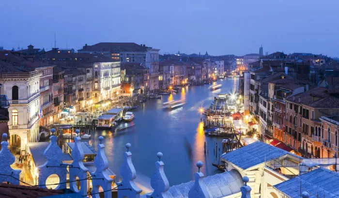 Framed Print : The view on Canal Grande and Rialto Bridge from Panoramic Terrace of Fondaco dei Tedeschi