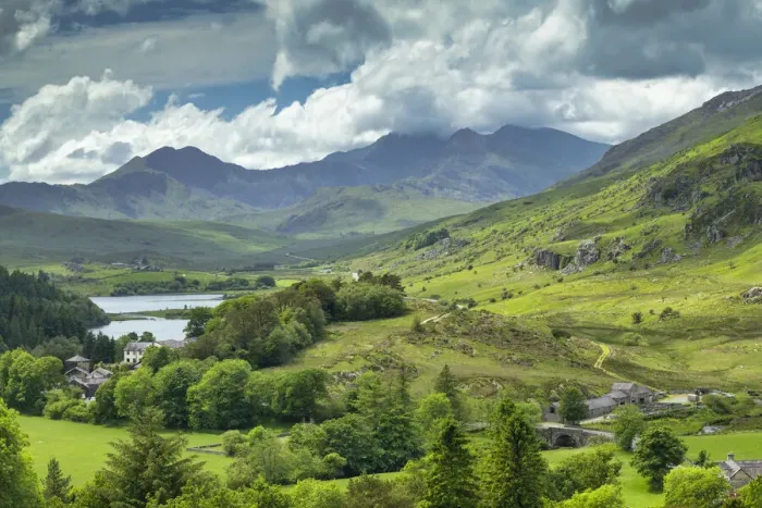 Framed Print : View over Capel Curig, Snowdonia National Park, North Wales