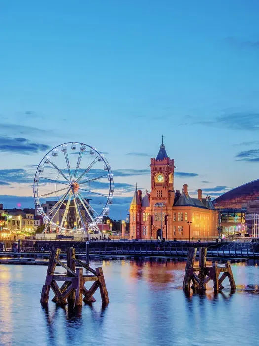 Framed Print : View over Cardiff Bay towards Pierhead Building at dusk, Cardiff, Wales, United Kingdom Framed Print : View over Cardiff Bay towards Pierhead Building at dusk, Cardiff, Wales, United Kingdom