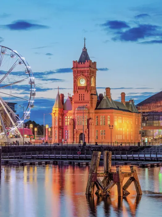 Framed Print : View over Cardiff Bay towards Pierhead Building at dusk, Cardiff, Wales, United Kingdom Framed Print : View over Cardiff Bay towards Pierhead Building at dusk, Cardiff, Wales, United Kingdom