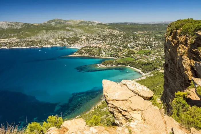 Framed Print : View over Cassis from Cap Canaille, Provence, France Framed Print : View over Cassis from Cap Canaille, Provence, France