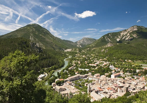 View to Castellane from the Notre Dame du Roc, Provence, France