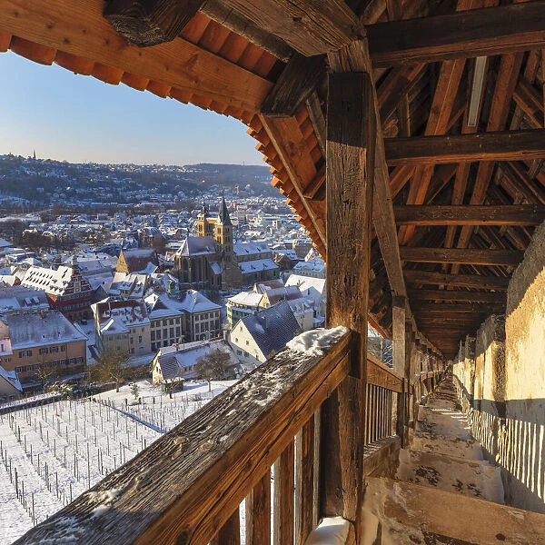 View from the castle to the old town of Esslingen, Baden Wurttemberg, Germany