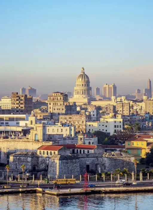 Framed Print : View over Castle of the Royal Force and Habana Vieja towards El Capitolio, Havana Framed Print : View over Castle of the Royal Force and Habana Vieja towards El Capitolio, Havana