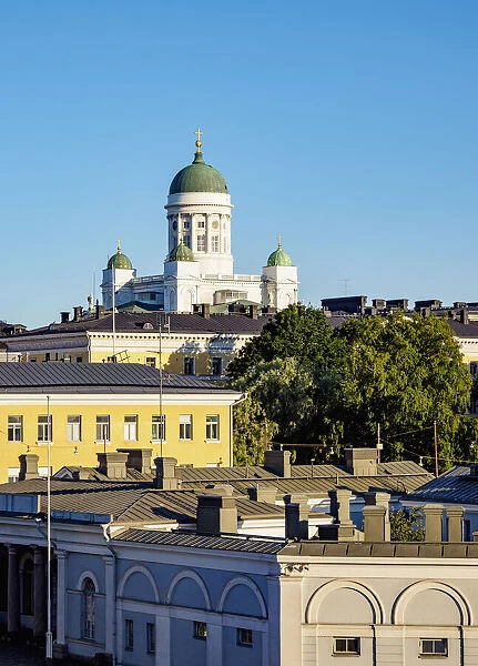 View towards the Cathedral, Helsinki, Uusimaa County, Finland