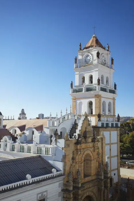 Framed Print : View of Cathedral, Sucre (UNESCO World Heritage Site), Bolivia