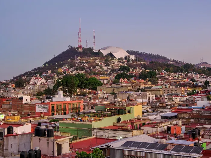 Framed Print : View towards the Cerro del Fortin at dawn, Oaxaca de Juarez, Oaxaca State, Mexico