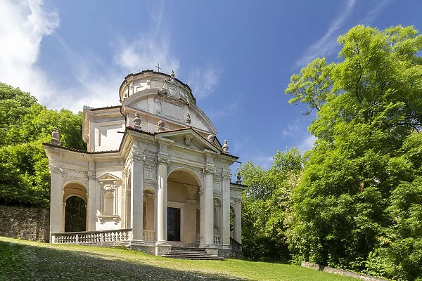 View of the chapels and the sacred way of Sacro Monte di Varese, Unesco World Heritage