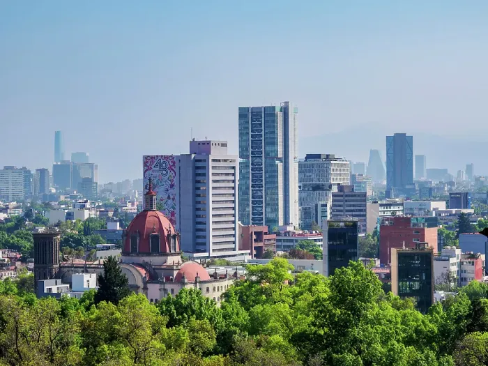 Framed Print : View from Chapultepec Castle towards The Sabatina Church, Mexico City, Mexico Framed Print : View from Chapultepec Castle towards The Sabatina Church, Mexico City, Mexico