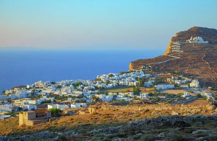 Framed Print : View of Chora village built on a cliff above the sea, Chora, Folegandros Island, Cyclades Islands, Greece Framed Print : View of Chora village built on a cliff above the sea, Chora, Folegandros Island, Cyclades Islands, Greece