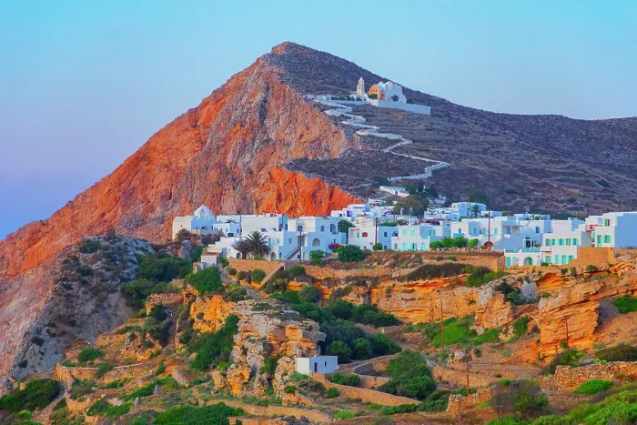 Framed Print : View of Chora village built on a cliff above the sea, Chora, Folegandros Island, Cyclades Islands, Greece Framed Print : View of Chora village built on a cliff above the sea, Chora, Folegandros Island, Cyclades Islands, Greece