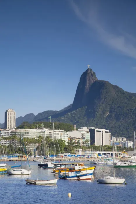Framed Print : View of Christ the Redeemer statue across Botafogo Bay, Rio de Janeiro, Brazil Framed Print : View of Christ the Redeemer statue across Botafogo Bay, Rio de Janeiro, Brazil