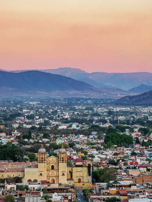 Framed Print : View towards The Church and Convent of Santo Domingo de Guzman at dusk, Oaxaca de Juarez, Oaxaca State, Mexico Framed Print : View towards The Church and Convent of Santo Domingo de Guzman at dusk, Oaxaca de Juarez, Oaxaca State, Mexico