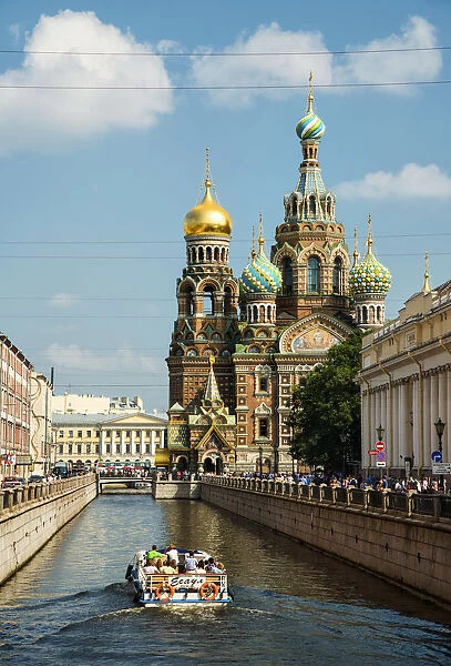 A view towards the Church of the Savior on Spilled Blood, Saint Petersburg, Russia