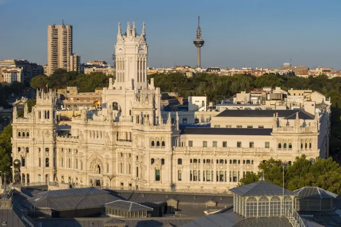 Framed Print : Top view of Cibeles Palace at sunset, Madrid, Comunidad de Madrid, Spain Framed Print : Top view of Cibeles Palace at sunset, Madrid, Comunidad de Madrid, Spain