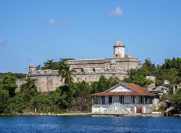 View over Cienfuegos Bay towards Castillo de Jagua, Jagua Fortress, Cienfuegos Province