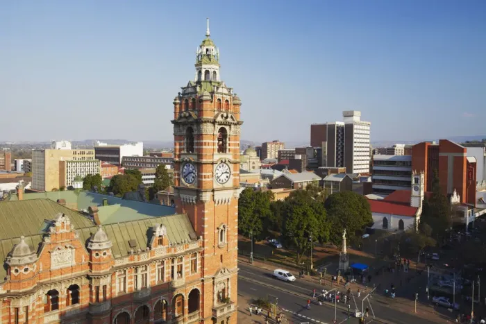 Framed Print : View of City Hall and downtown Pietermaritzburg, KwaZulu-Natal, South Africa