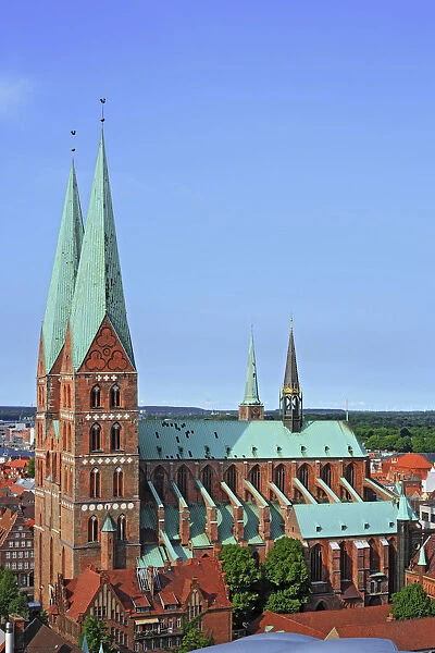 View of city from tower of Church of St. Peter, Lubeck, Schleswig-Holstein, German
