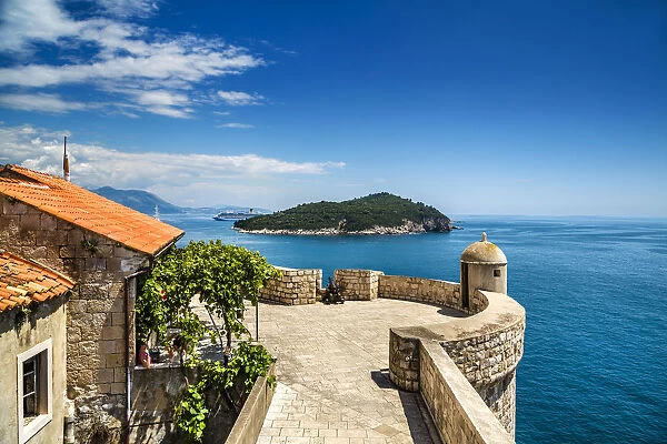 View from city wall, Old Town, Dubrovnik, Dalmatia, Croatia
