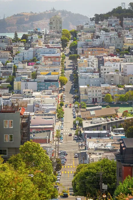 Framed Print : view of the classic streets of downtown San Francisco, San Francisco, California, USA