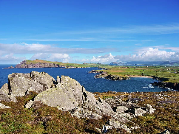 View from Clogher Head towards Sybil Head and Three Sisters, Dingle Peninsula, County Kerry, Ireland
